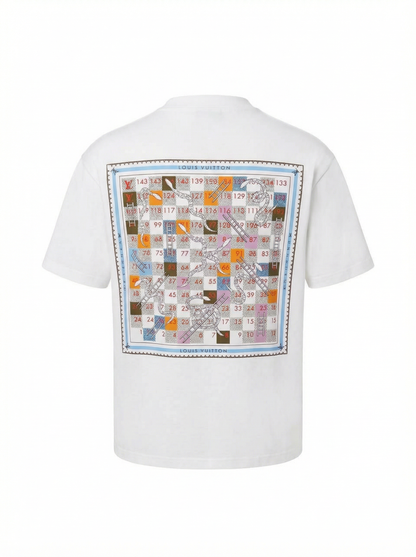 LV Logo Printed White Tshirt For Men