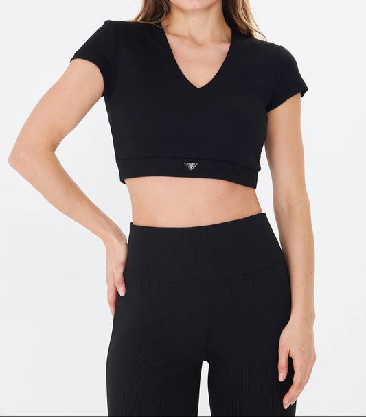 Prada Black Crop V-Neck For Women
