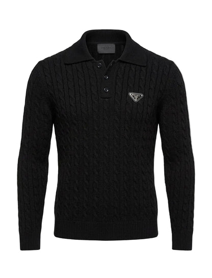 Prada Black Knitted Polo for Men