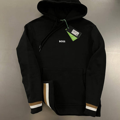 BOSS Rubber Logo Black hoodie For Men