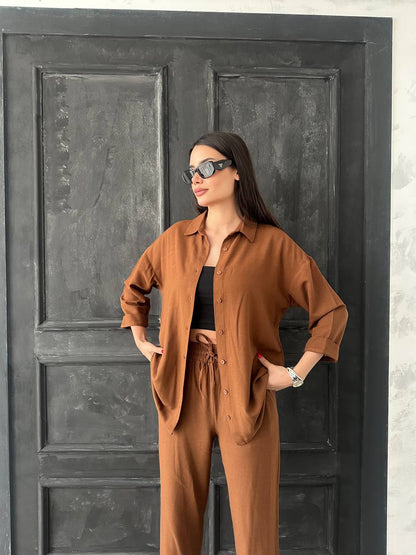 Brown Linen Set