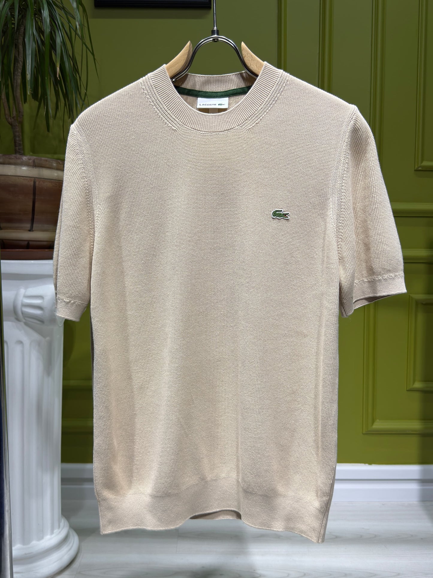 Lacoste Beige Knitted Tshirt For Men