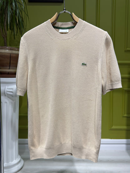 Lacoste Beige Knitted Tshirt For Men