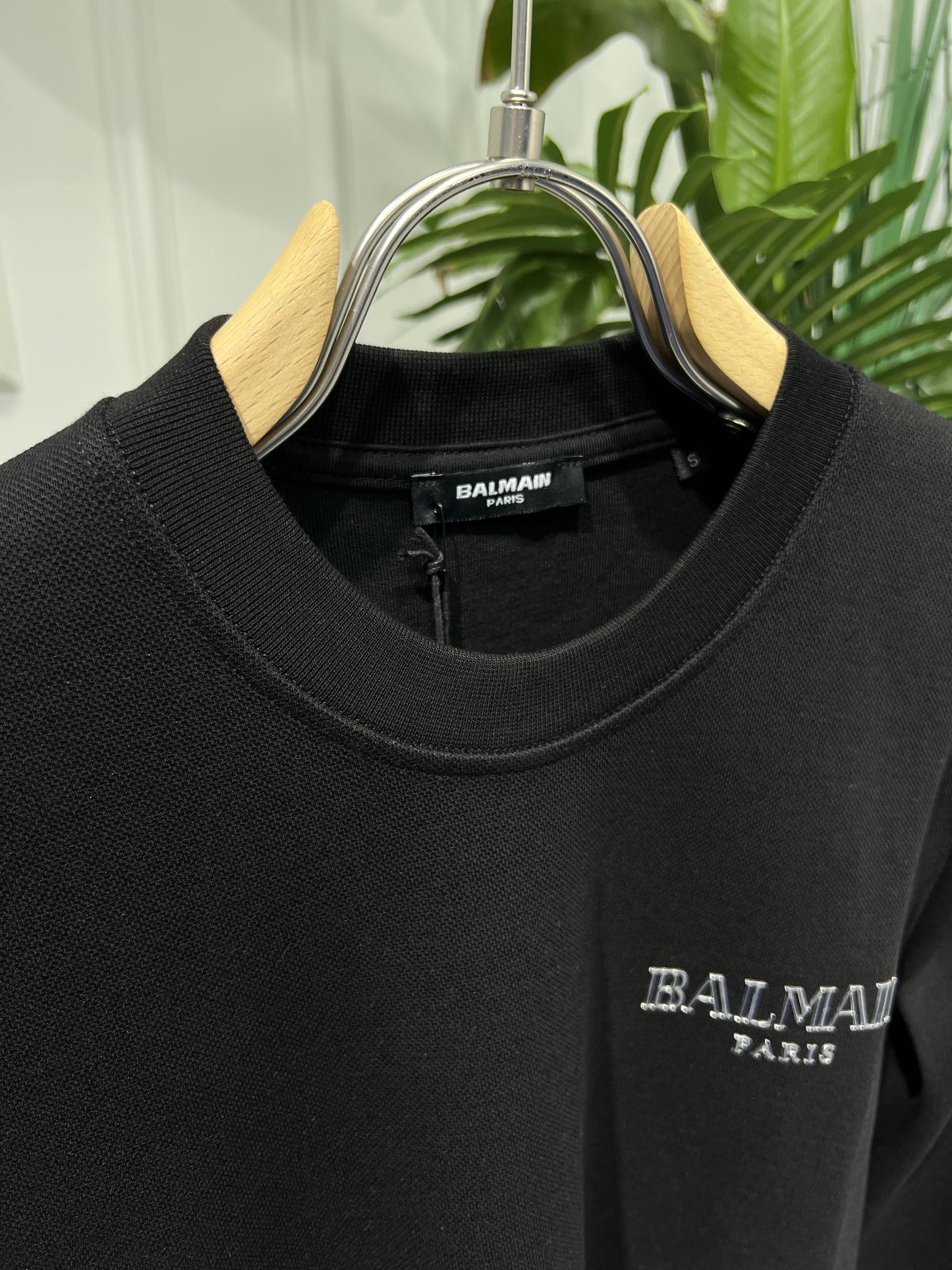 Balmain Vintage Gel Logo Black Sweatshirt For Men