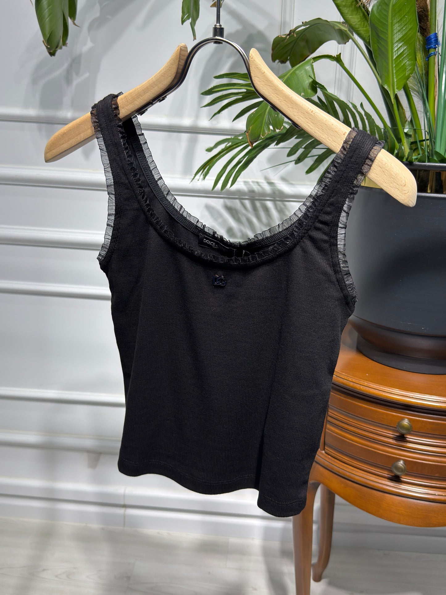 DG Silver Metal logo Tank Top for Women