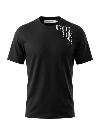 GOLDEN Printed Logo Black Tshirt For Men