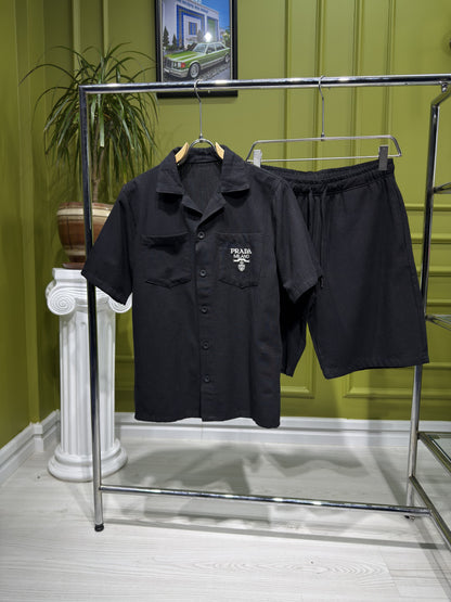 Prada Black Linen Set For Men