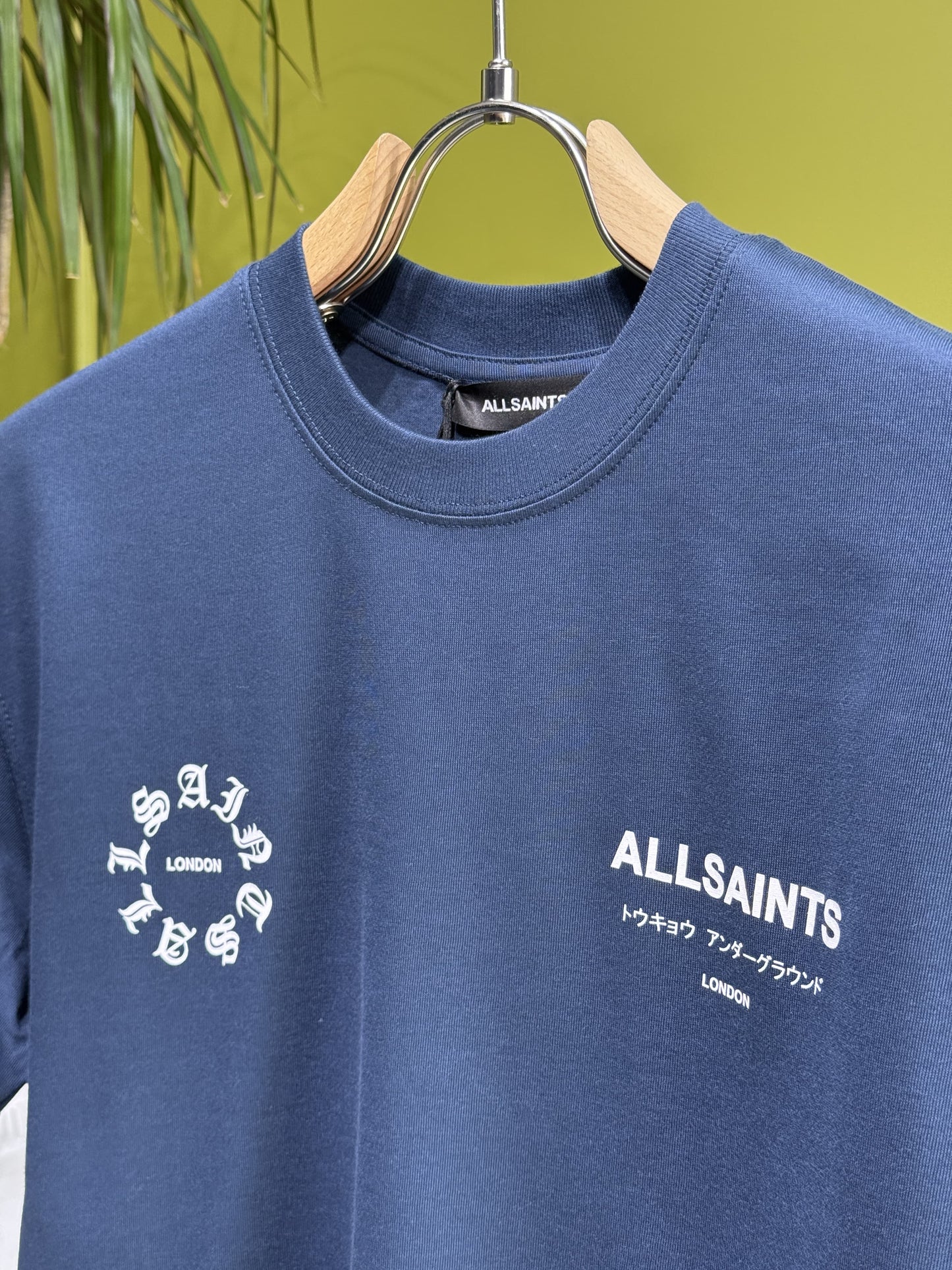 Allsaints Kindred Navy Tshirt For Men