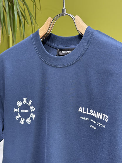 Allsaints Kindred Navy Tshirt For Men