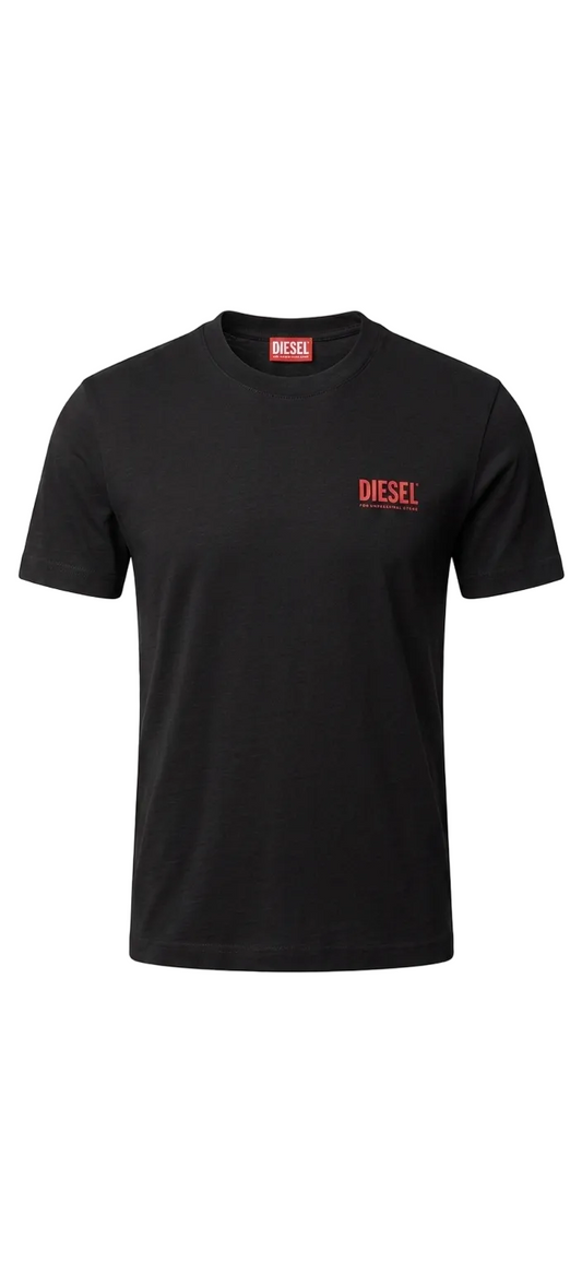 Diesel Logo Printed Black Tshirt For men