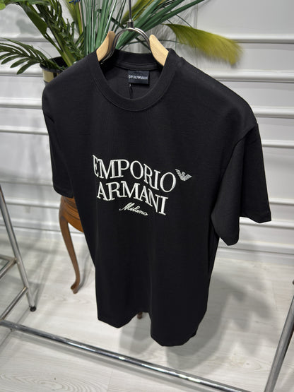 Emporio Armani Embroidered  Logo Slim fit Tshirt For Men