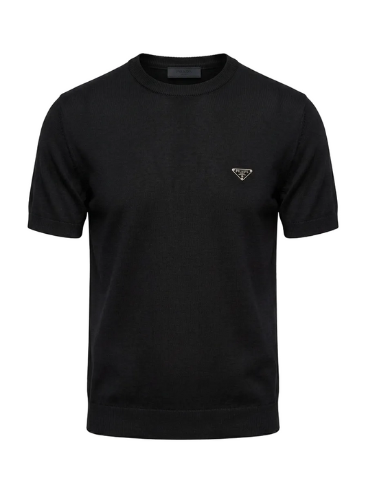 Prada Black Knitted Tshirt For Men