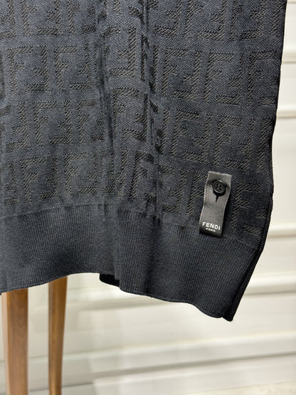 FF Black Knitted Tshirt For Men