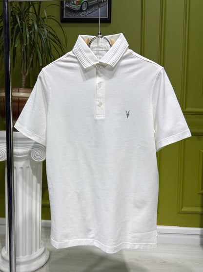 Allsaints White Polo Tshirt For Men