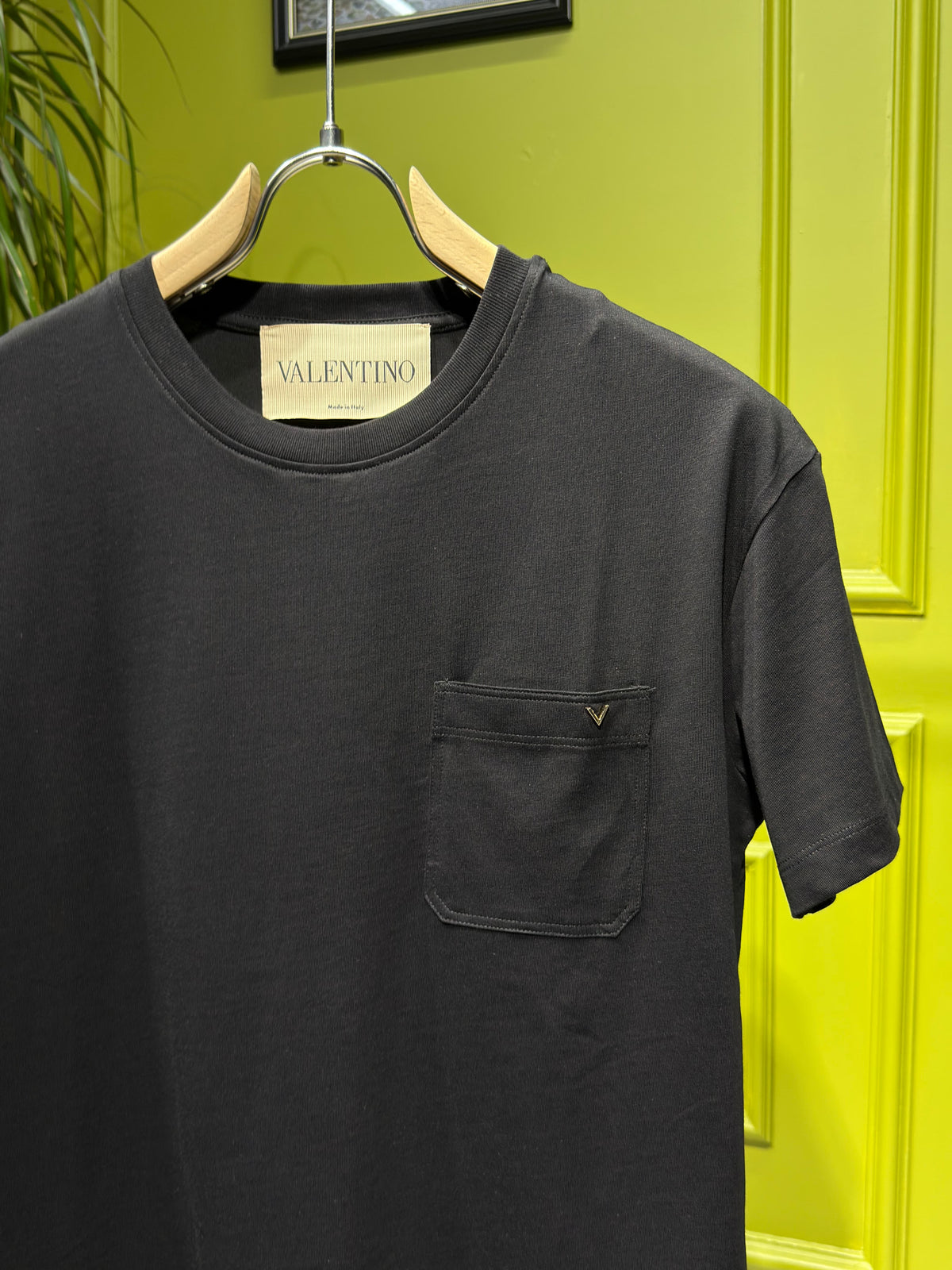 Valentino Black Tshirt With Vgold For Men