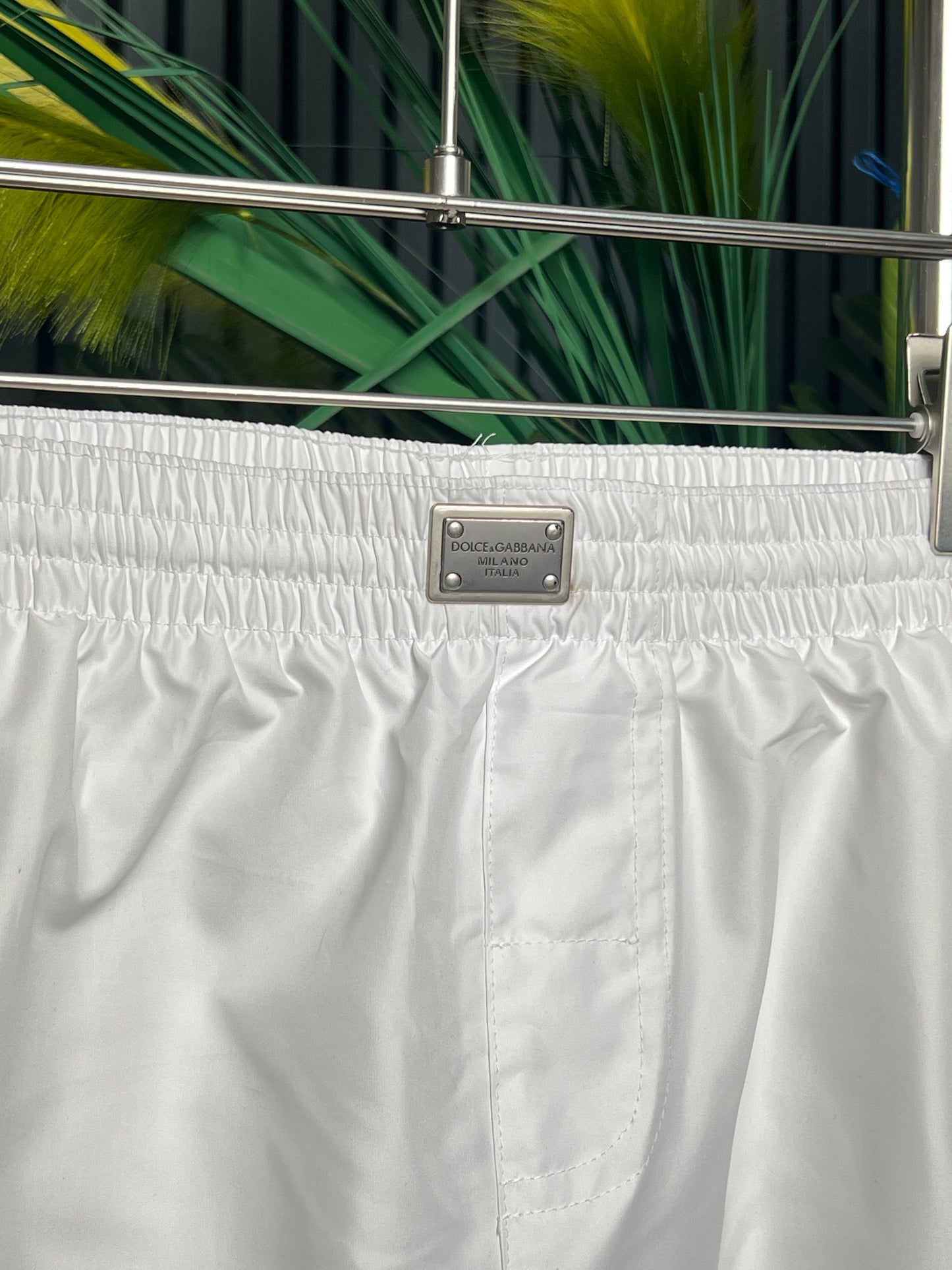 D&G Logo-plaque White Swim Short For Men