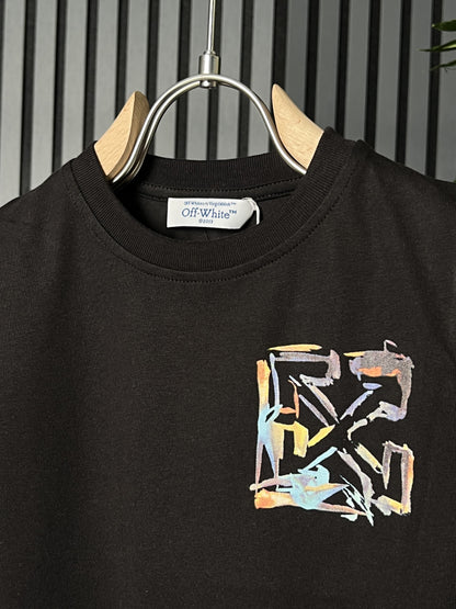 Offwhite Black Tshirt For Kids