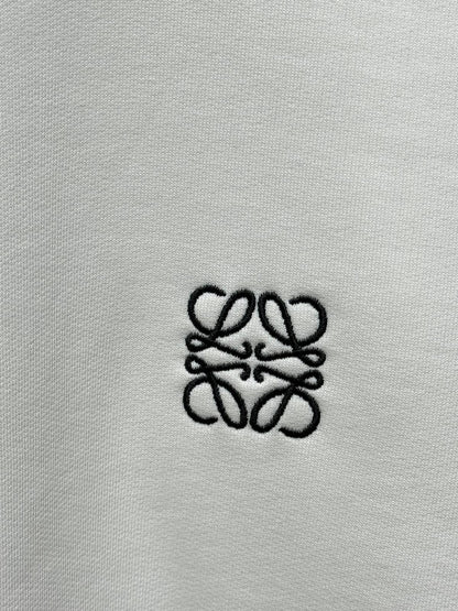 Embroidered logo white sweatshirt for men