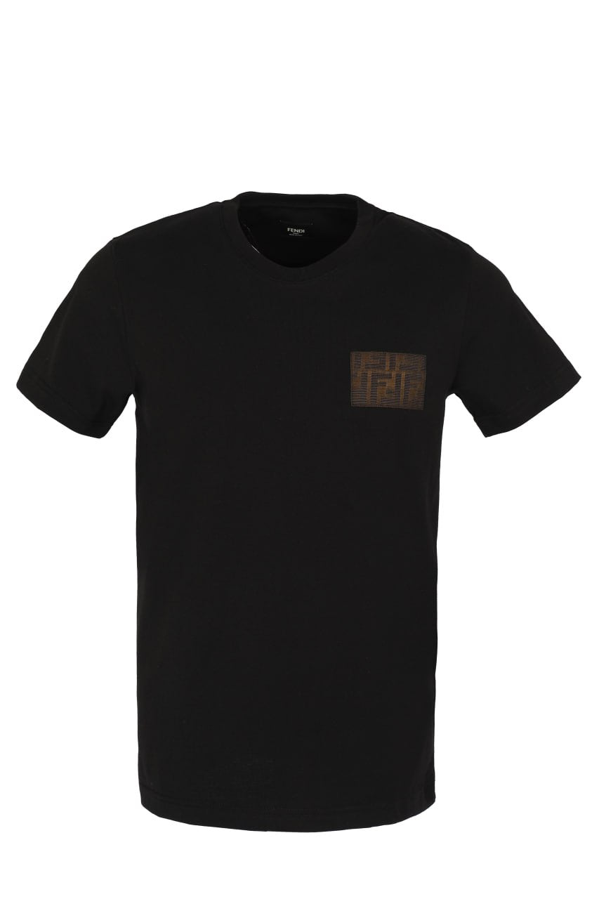FF Logo Patch Black Tshirt For Men