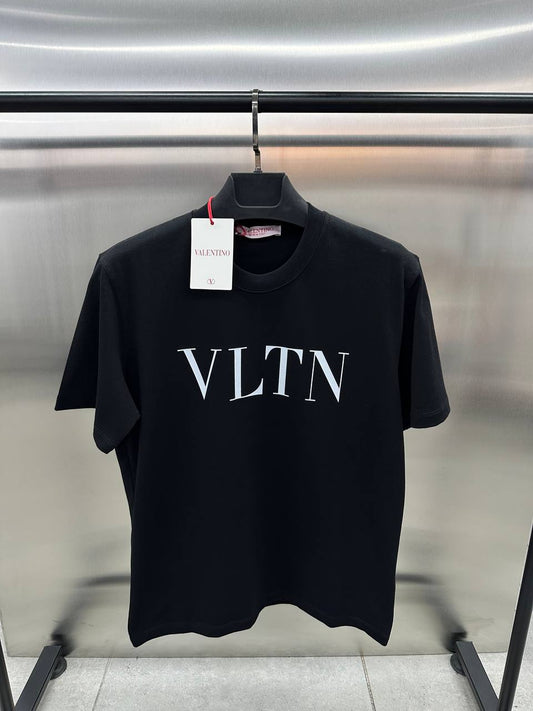 VLTN Logo Printed Black Tshirt For Men