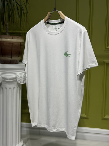 Lacoste Logo Printed White Tshirt For Men