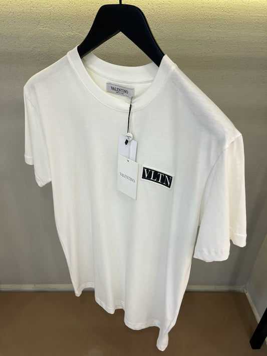 VLTN Rubber Logo White Tshirt For Men