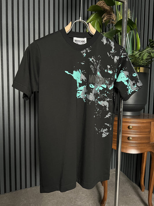 Moschino Logo Printed Black Tshirt For Men