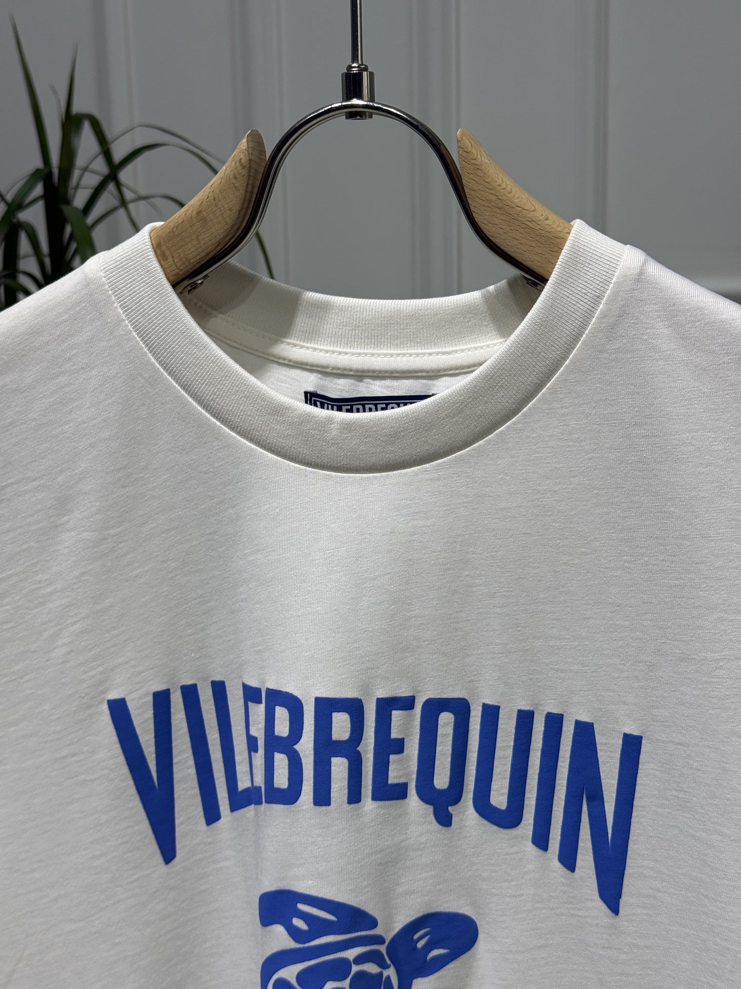 Vilebrequin Blue Printed Logo White slimfit Tshirt For Men