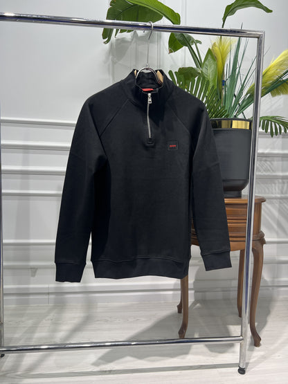 Hugo Boss Black Half-Zipper Sweatshirt For Men