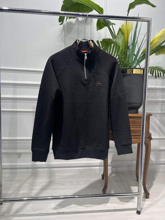 Hugo Boss Black Half-Zipper Sweatshirt For Men
