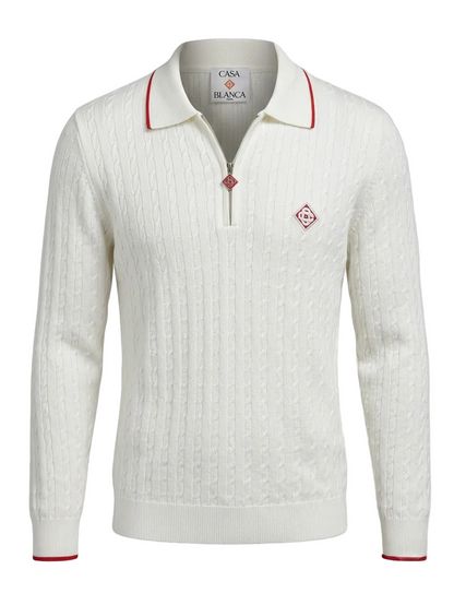 Casablanca White cable-knit polo for Men