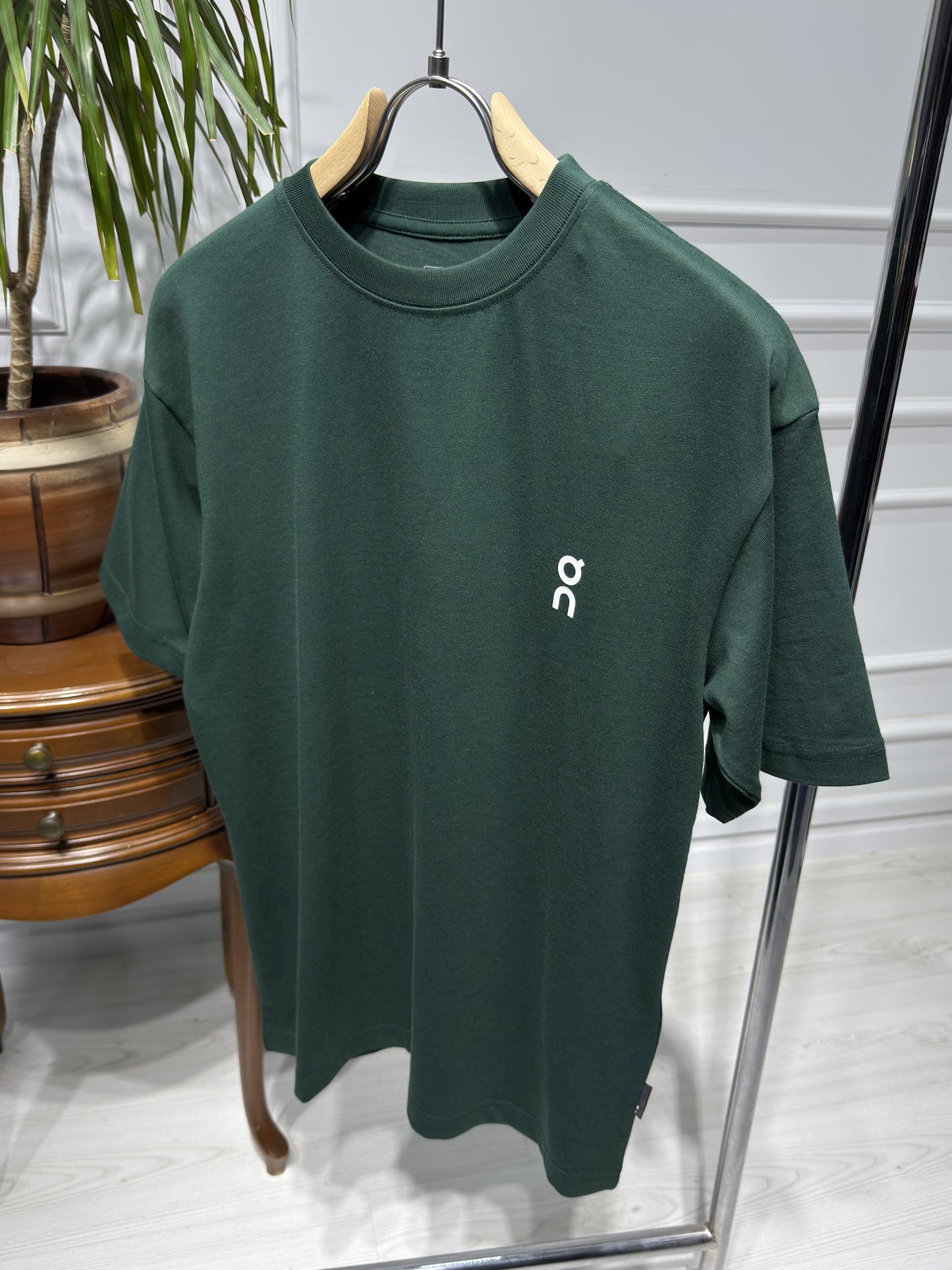On Dark Green Relaxed-fit Tshirt For Men