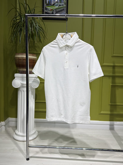 Allsaints White Polo Tshirt For Men