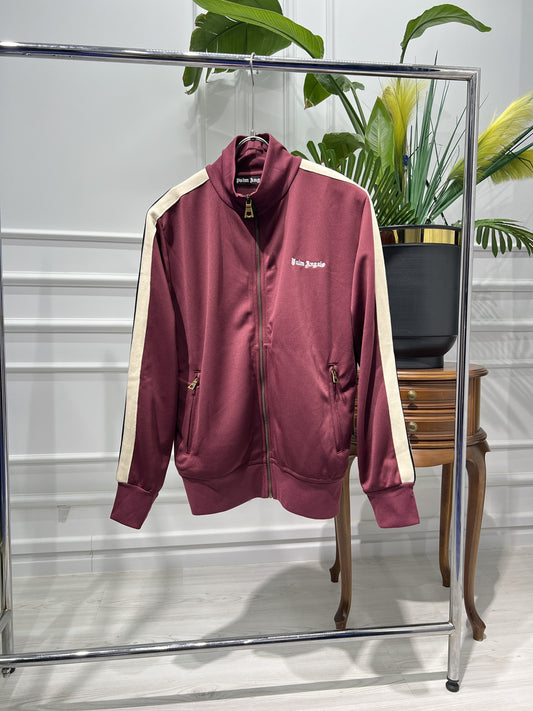 Palm Angels Full-Zip Burgundy Slimfit Jacket For Men