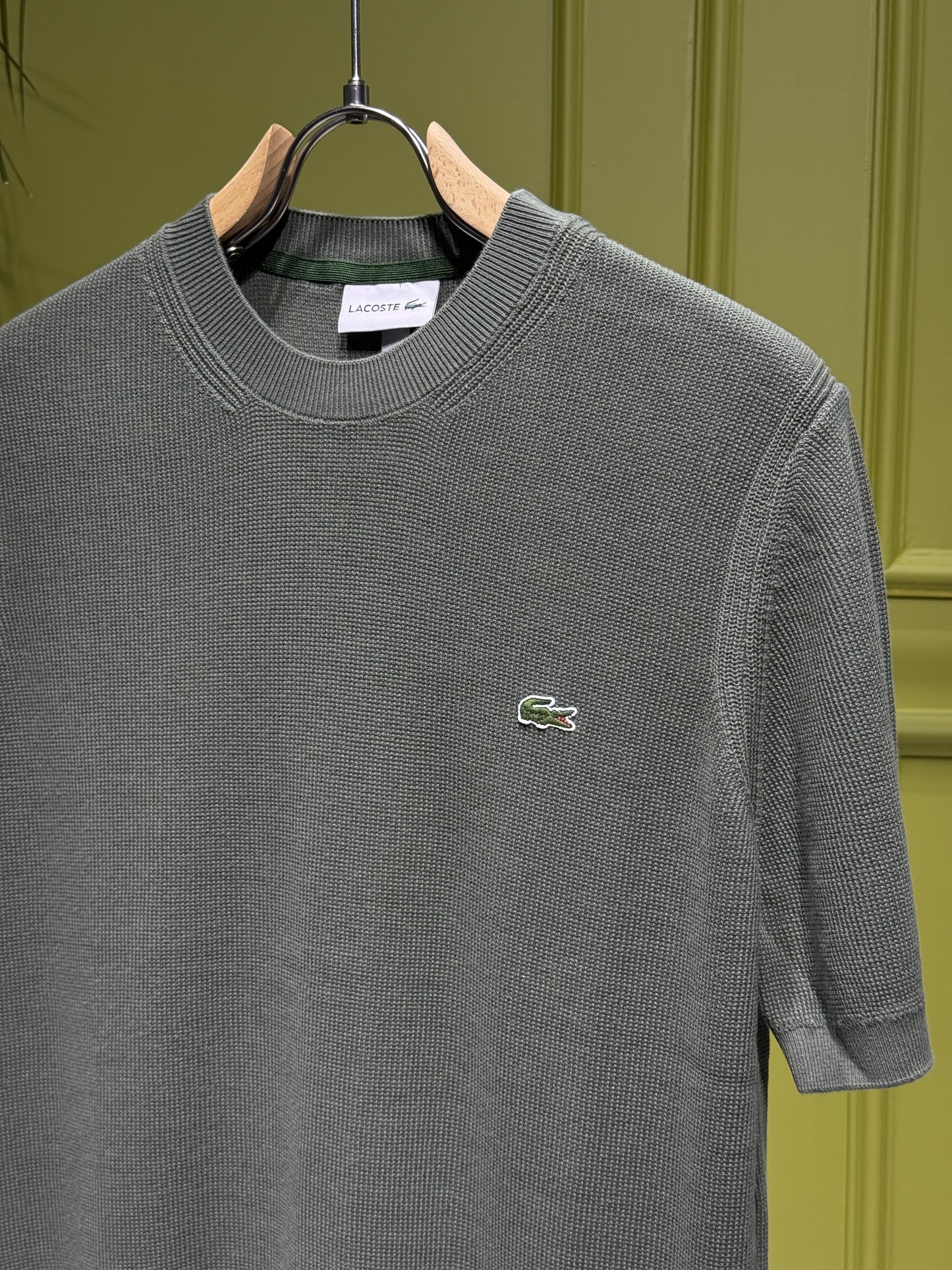 Lacoste Olive Green Knitted Tshirt For Men