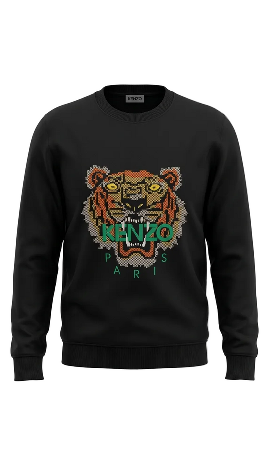 KENZO Embroidered Black Sweatshirt UNISEX