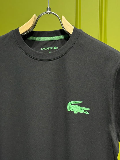 Lacoste Logo Printed Black Tshirt For Men