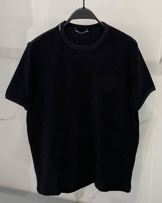 Terry Cotton Black Tshirt For Men