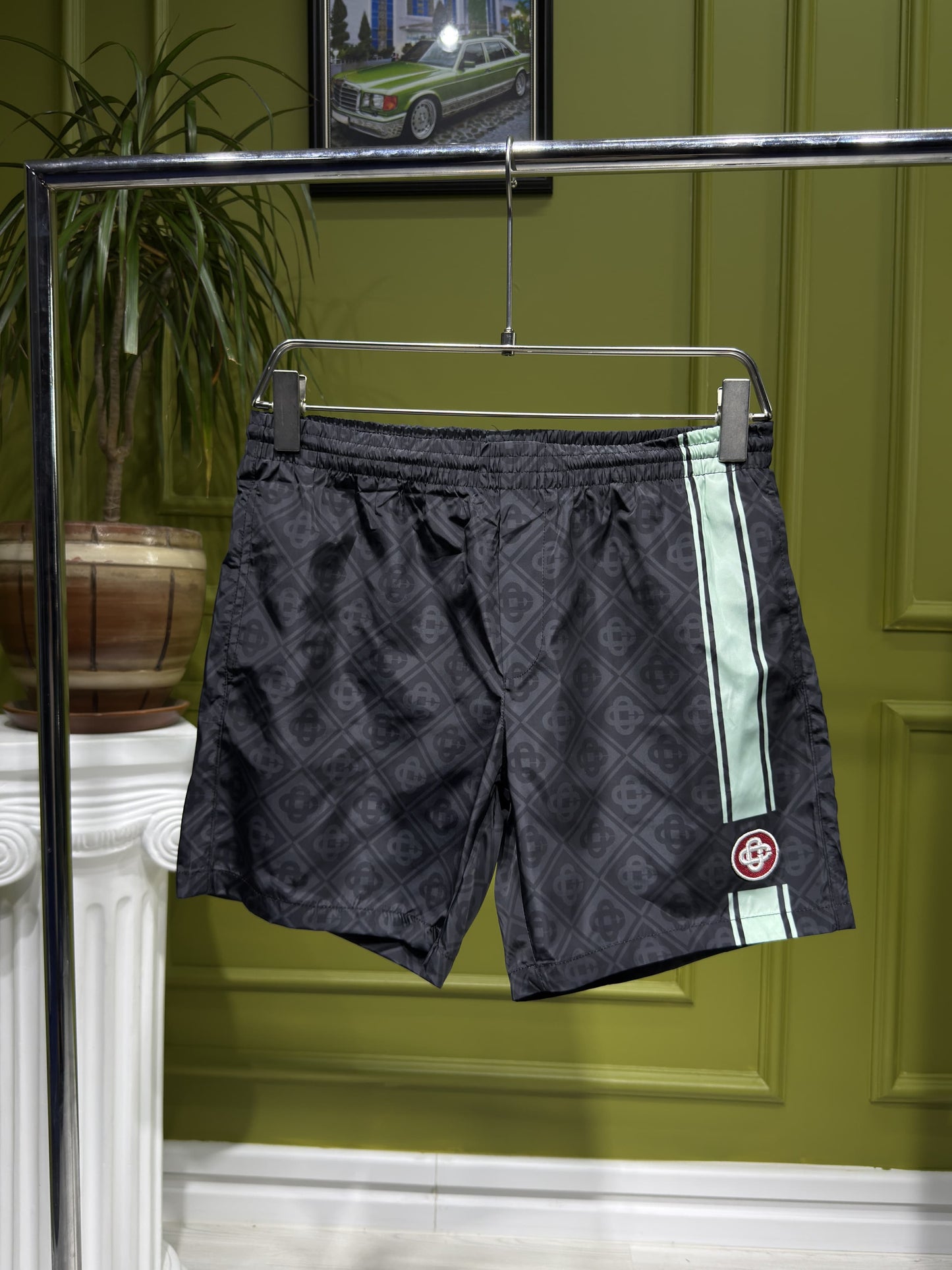 Monogram Jacquard Stripe Swim Short For Men