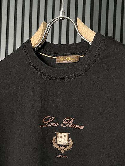 Loro Piana Black Relaxed fit Tshirt For Men