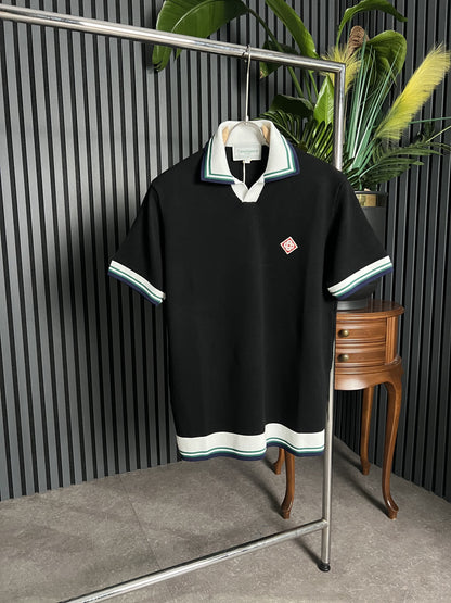 Casablanca Black Polo Tshirt For Men