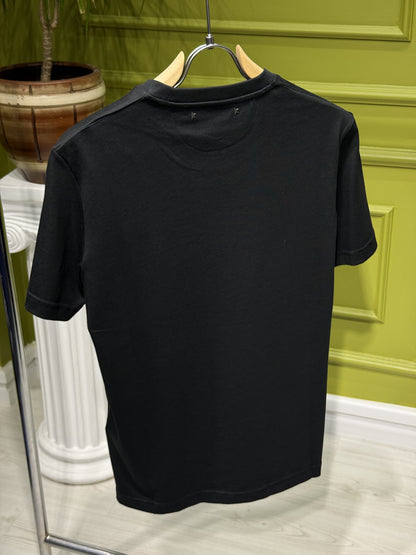 Golden Goose Logo Printed Black Tshirt For Men