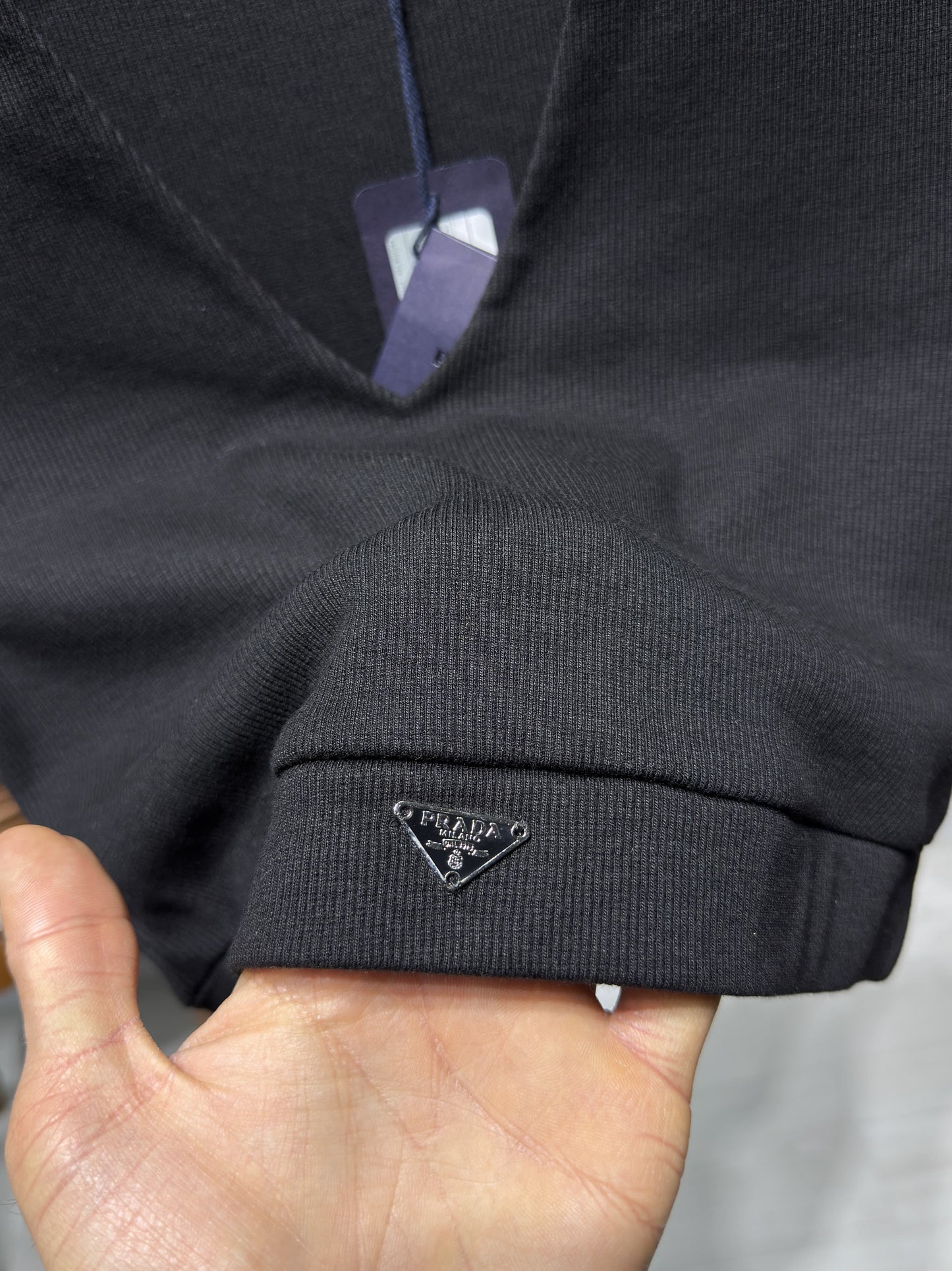 Prada Black Crop V-Neck For Women