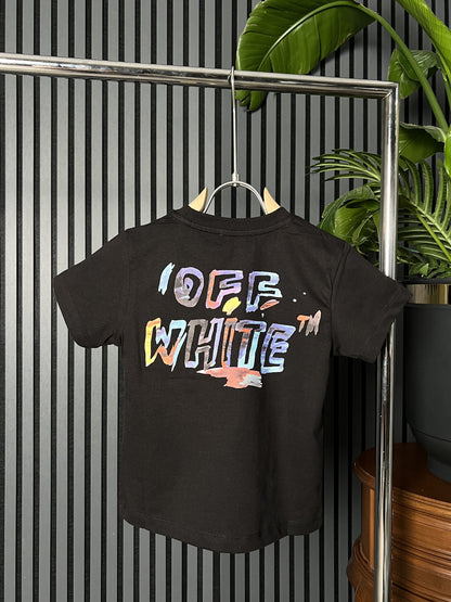 Offwhite Black Tshirt For Kids