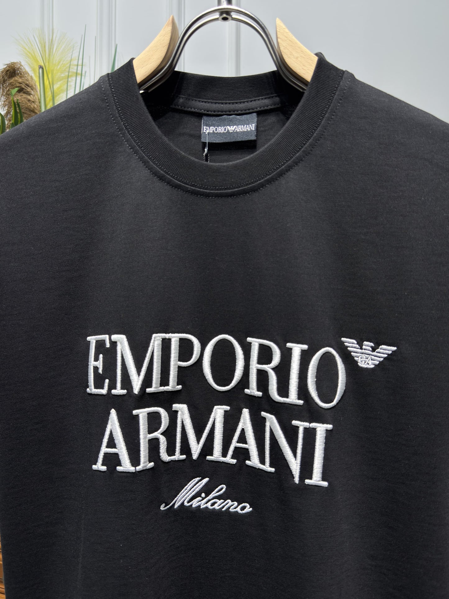 Emporio Armani Embroidered  Logo Slim fit Tshirt For Men