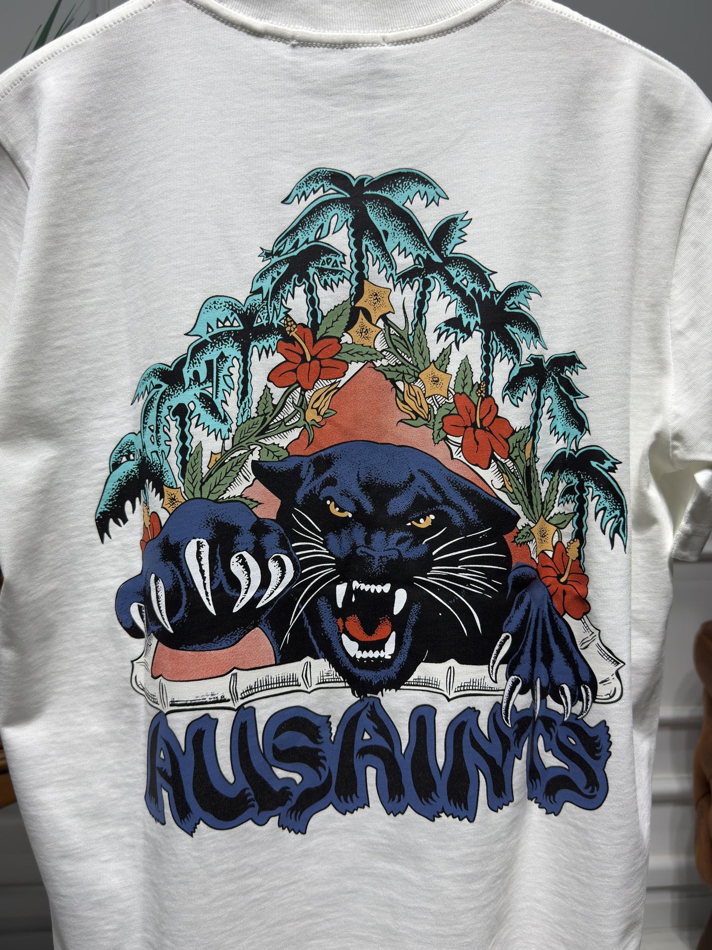 Allsaints Pounce Graphic White Relaxed-fit Tshirt For Men