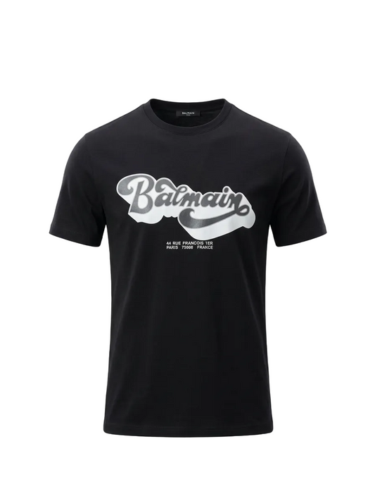 Balmain Printed Black Tshirt For Men