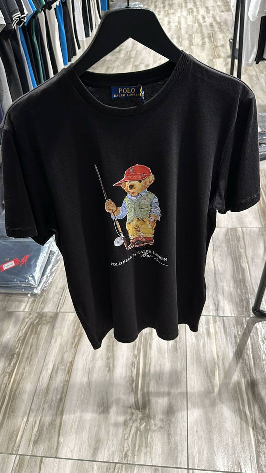 Polo Bear Printed Logo Black Tshirt