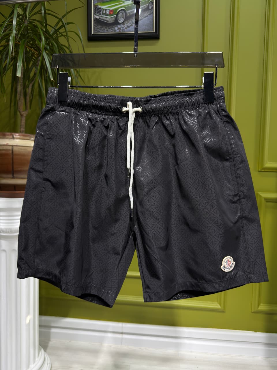 Moncler Monogram Black Swim Short For Men