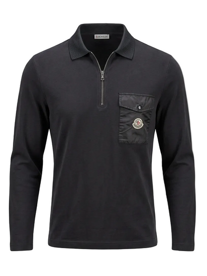 Moncler Half-zip Black Polo for Men